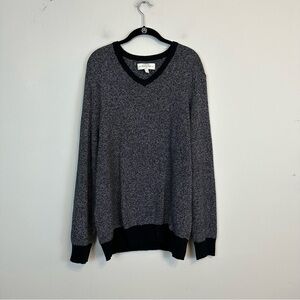 Hawker Rye | Black Long Sleeve V-Neck Sweater Size Large Cotton Cashmere